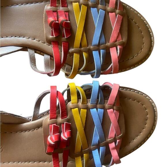 MADEWELL Maya Multi-Color Rainbow Huarache Sandal, Size 6.5 - Picture 4 of 5